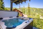 Look out to the slopes from the hot tub